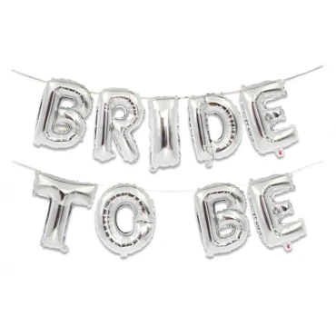 בלוני הליום Bride To Be למסיבת רווקות בצבע כסף