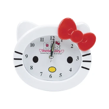 שעון שולחני - פרצוף הלו קיטי עם פפיון אדום 15x13 ס״מ
