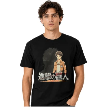 חולצת Attack on Titan שחורה ארן