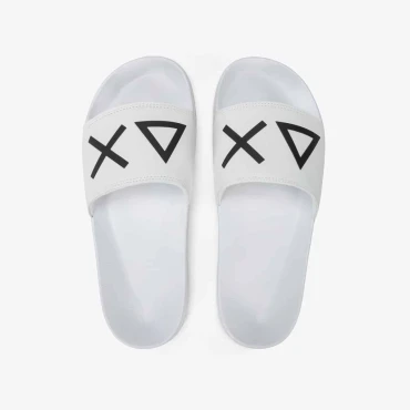 נעליים לאישה SUN68 SLIPPERS LOGO WHITE