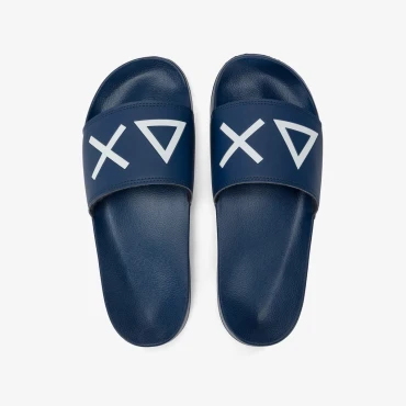 נעליים לגבר SUN68 SLIPPERS LOGO NAVY BLUE