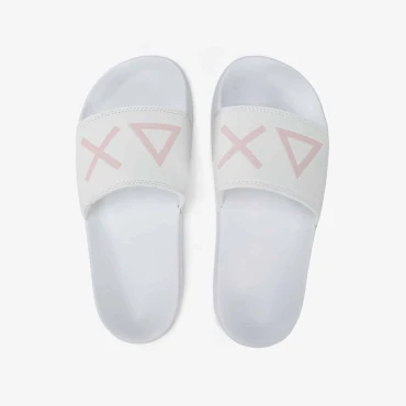 נעליים לאישה SUN68 SLIPPERS LOGO WHITE