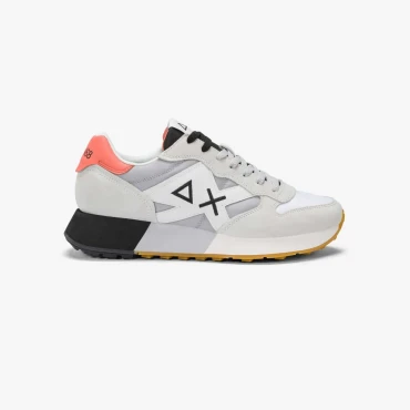 נעלי סניקרס לגבר SUN68 JAKI 2.0 BICOLOR WHITE LIGHT GREY