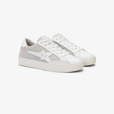 נעלי סניקרס לאישה SUN68 KATY LEATHER BIANCO/ARGENTO