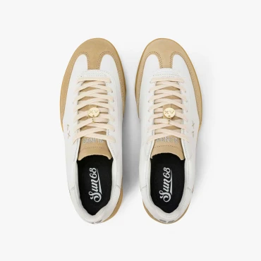 נעלי סניקרס לאישה SUN68 CALIFORNIA LEATHER- WHITE / BEIGE