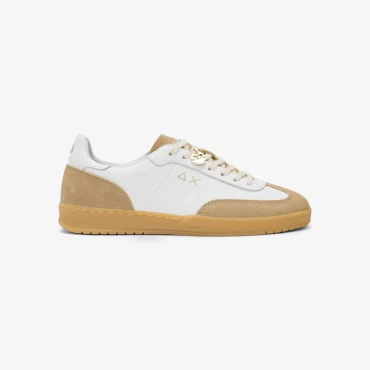 נעלי סניקרס לאישה SUN68 CALIFORNIA LEATHER- WHITE / BEIGE
