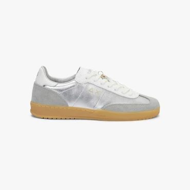 נעלי סניקרס לאישה SUN68 CALIFORNIA LEATHER- SILVER