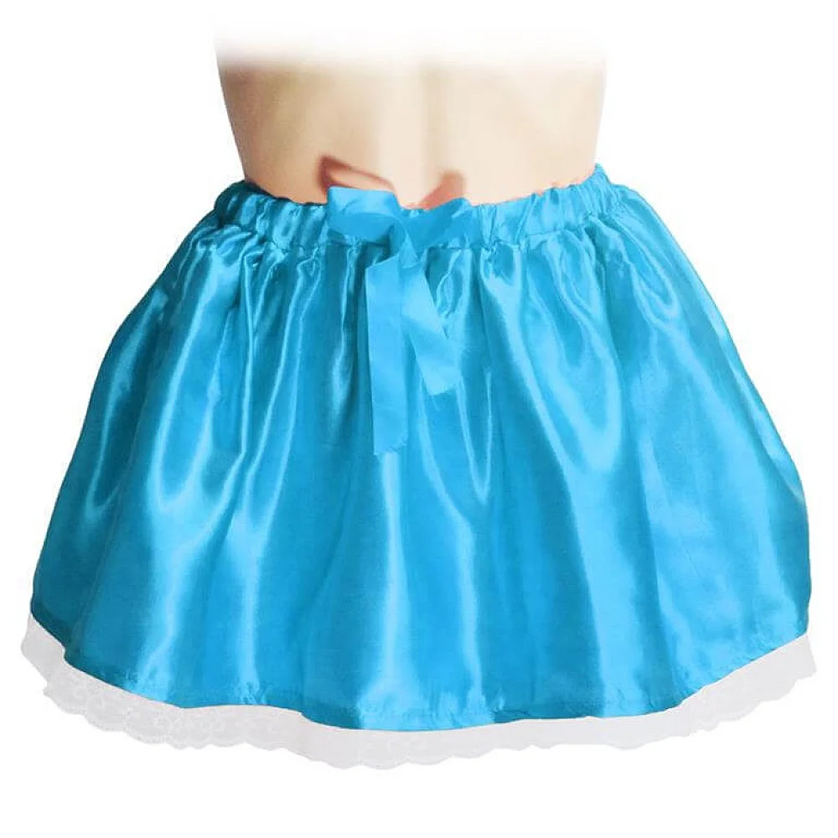 חצאית סאטן תכלת