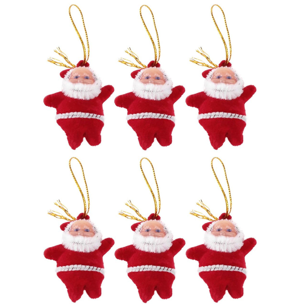 6 בובות סנטה בצבע אדום