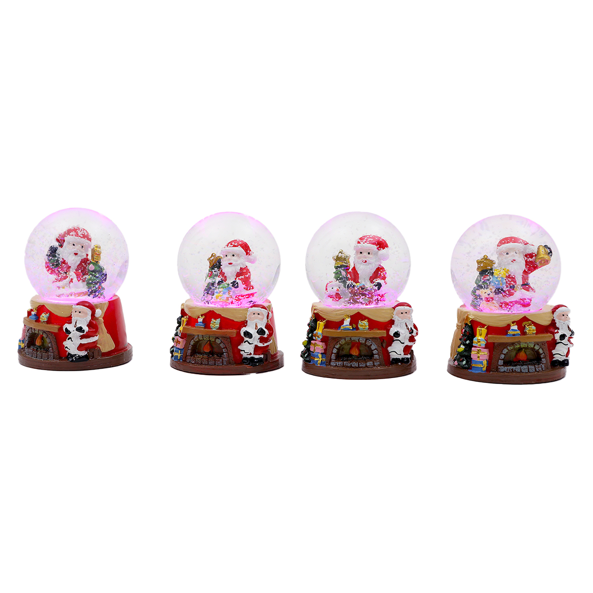 כדור שלג קטן לכריסמס עם סאונד ותאורה - סנטה ומתנות