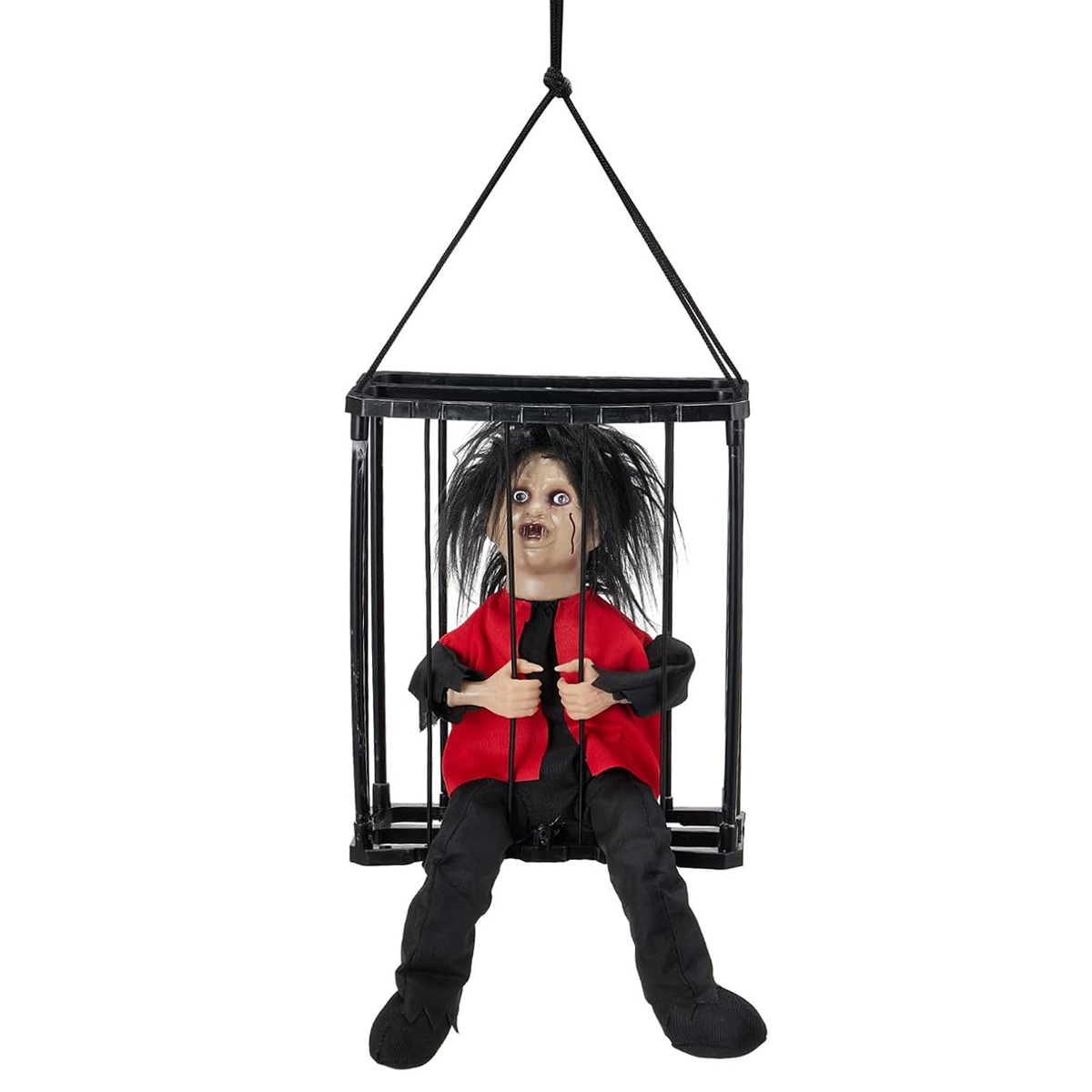 בובת ילד ממונעת בכלוב להלוואין בובת ילד ממונעת בכלוב להלוואין