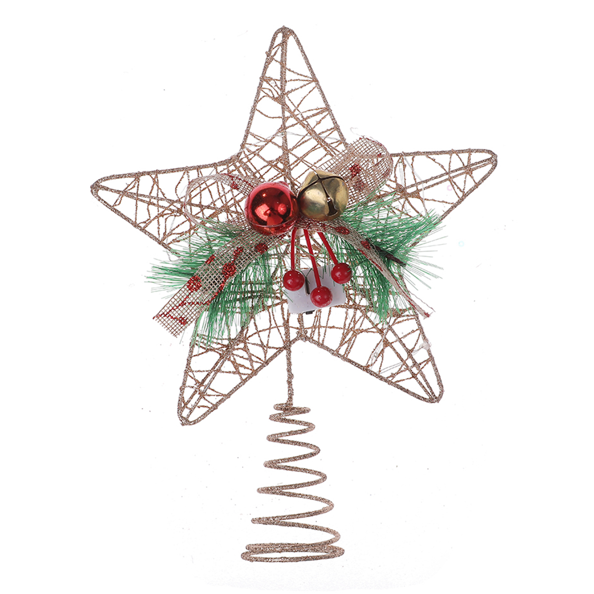 כוכב עם פעמונים ותאורה לעץ אשוח