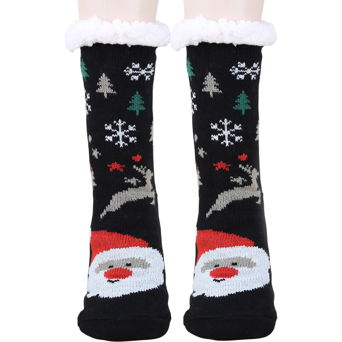 גרבי צמר לכריסמס - סנטה ואיילים