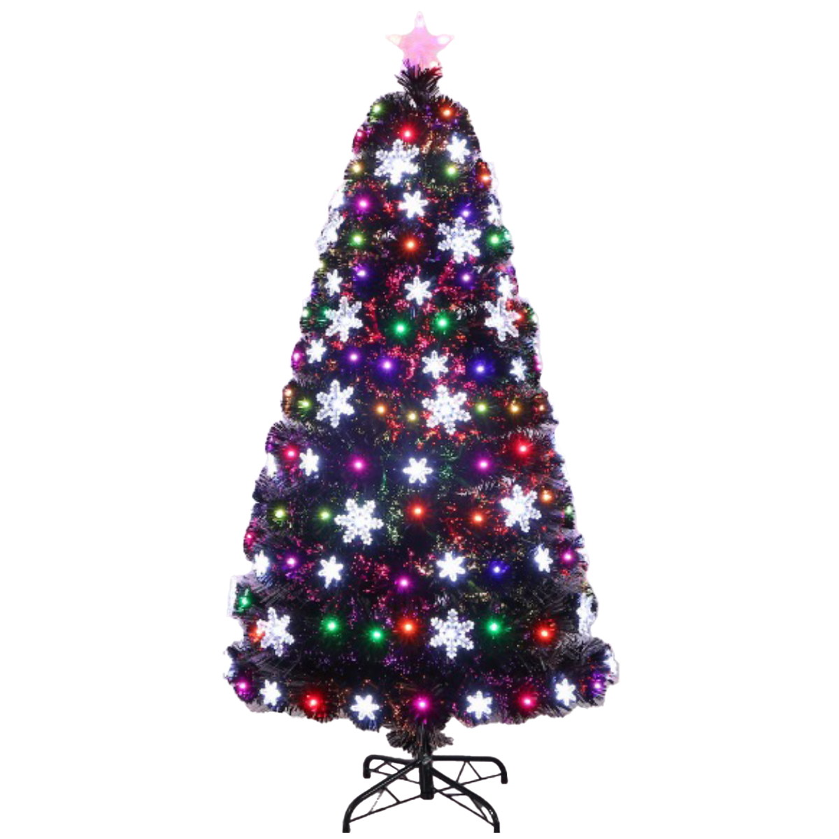 עץ אשוח עם תאורה צבעונית מובנית - 1.8 מ׳