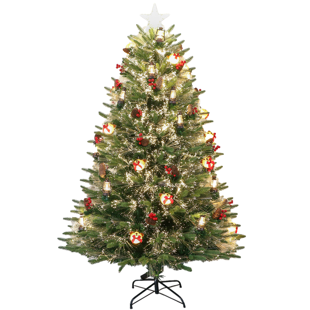 עץ אשוח עם תאורה חמה מובנית - 1.8 מ׳