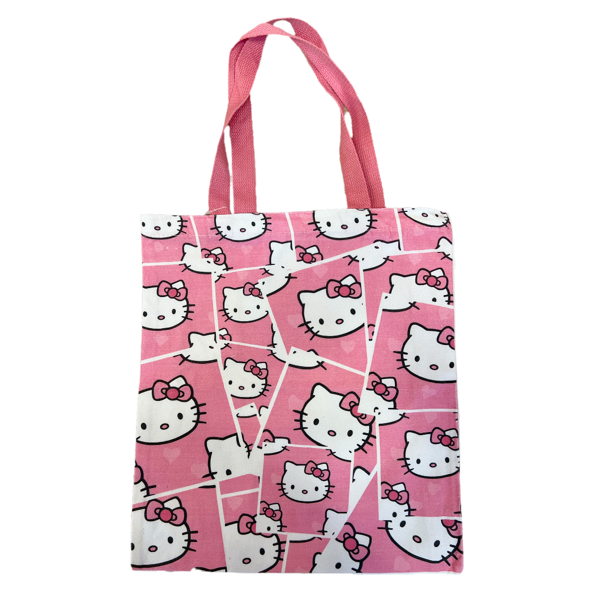 תיק בד הלו קיטי פרצופים רקע ורוד