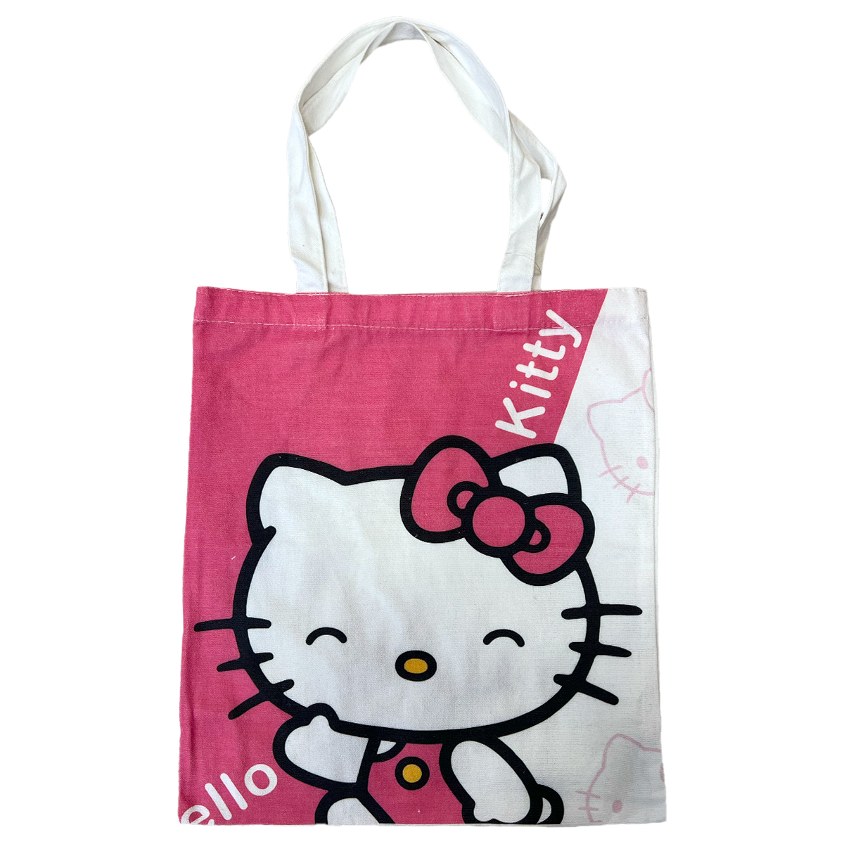 תיק בד הלו קיטי ורוד לבן