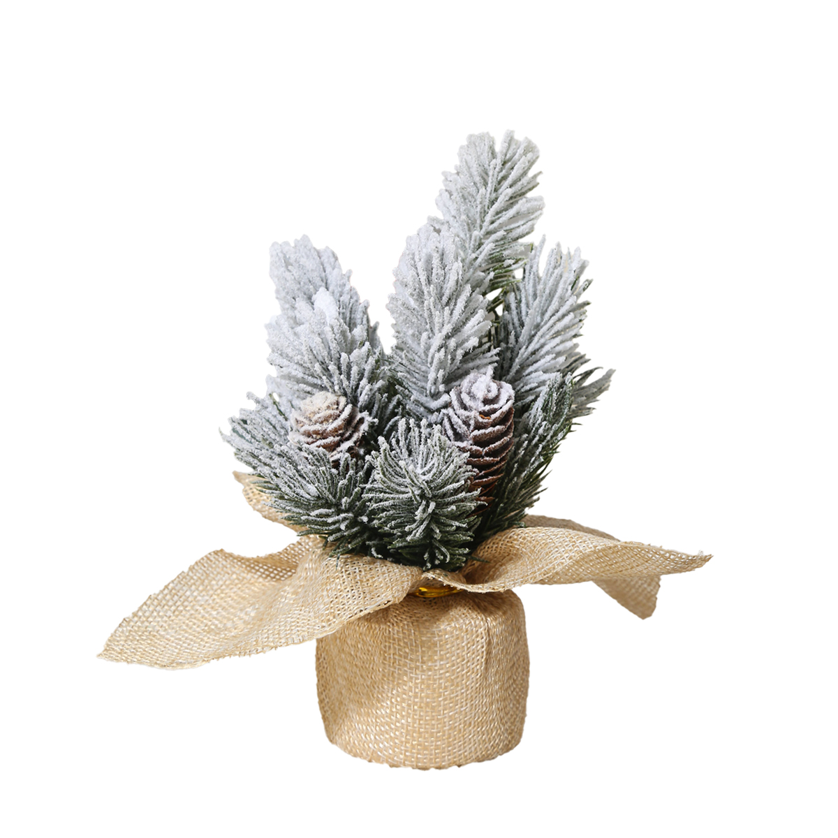 עציץ קנבס מושלג עם הצטרובלים - 20 ס״מ