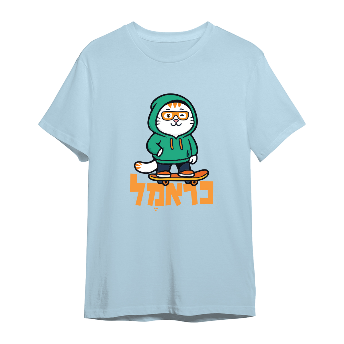 חולצת כראמל סקייטר בצבע תכלת