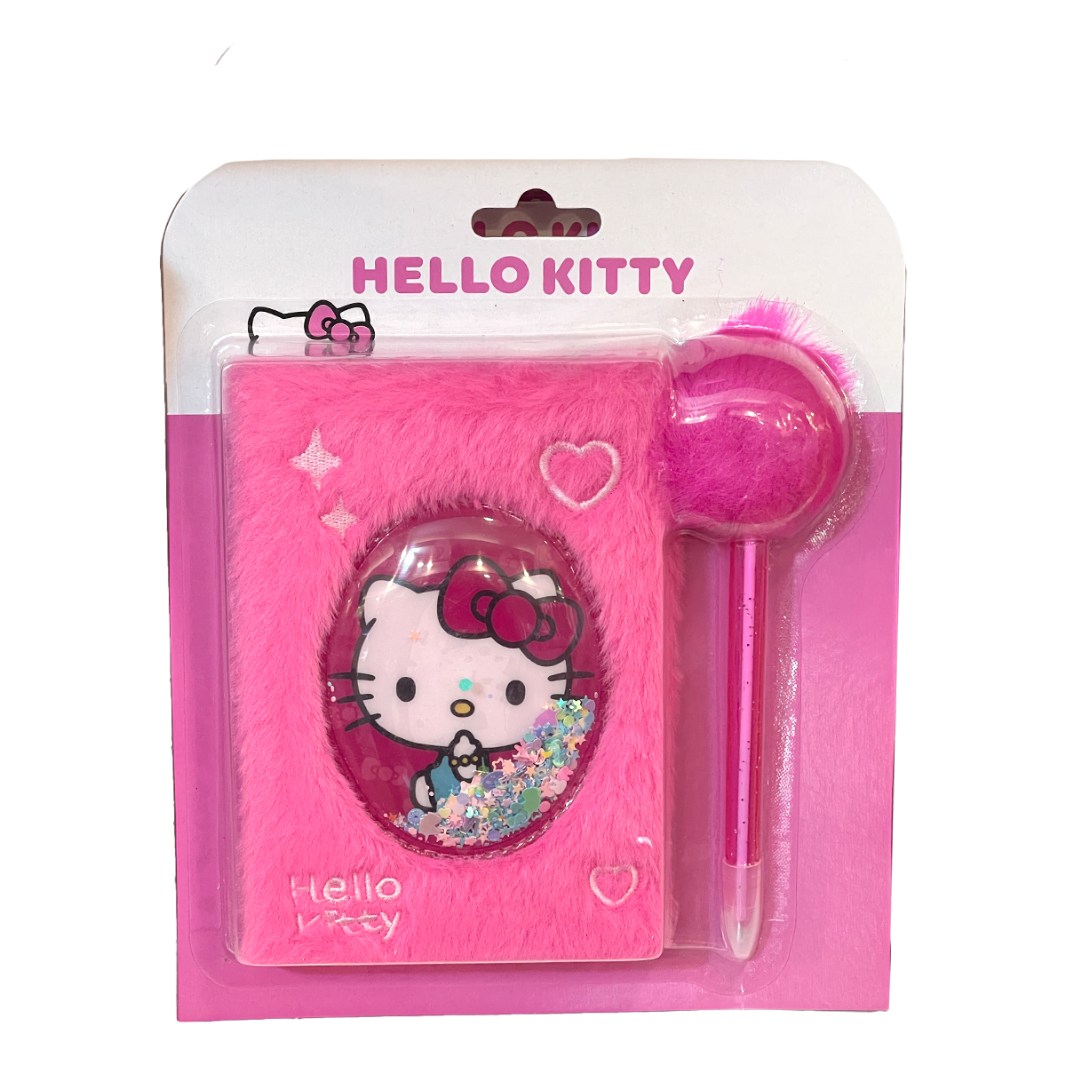 יומן פרווה עם עט פונפון הלו קיטי יומן פרווה עם עט פונפון הלו קיטי