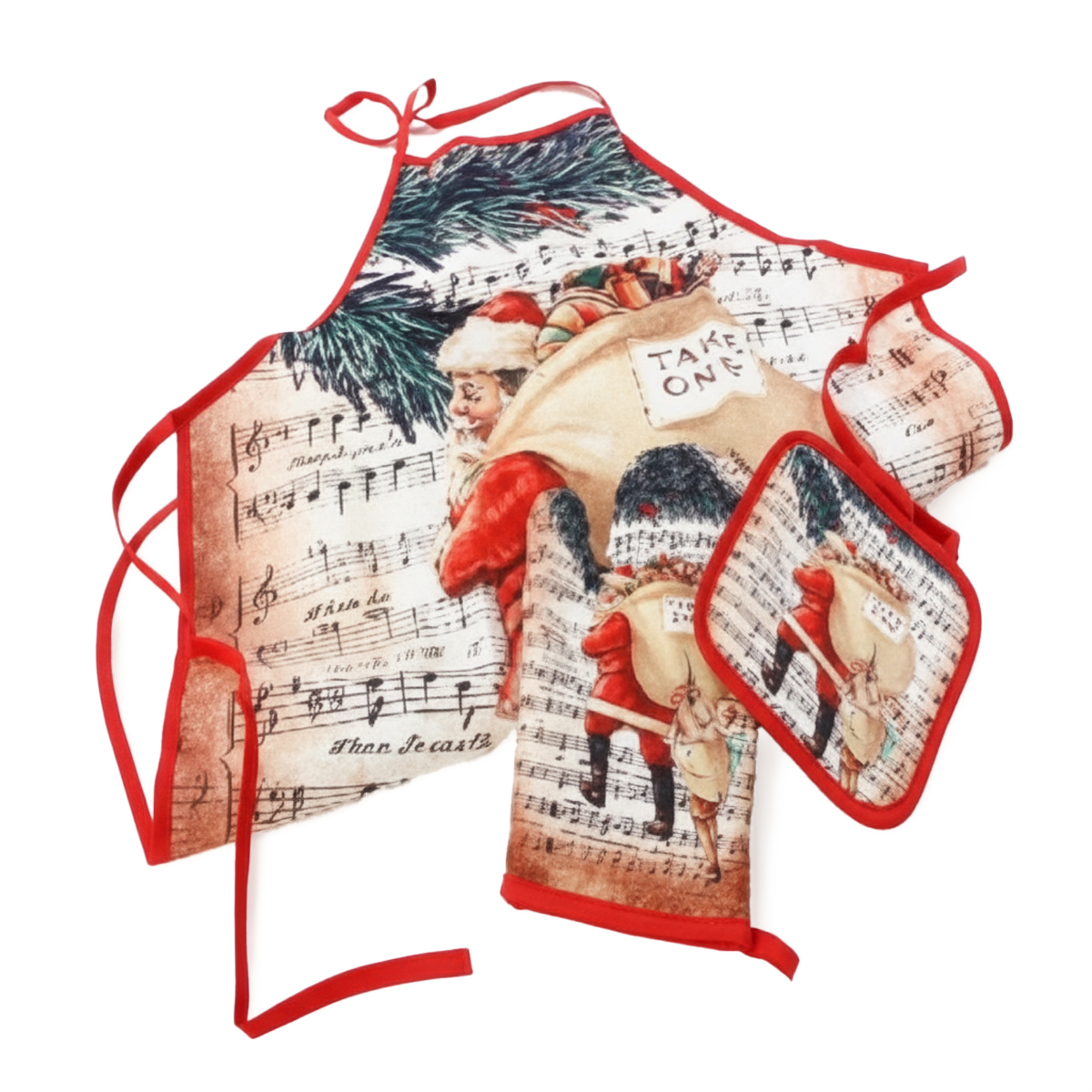 3 חלקים למטבח סינר+כפפה+תחתית לסיר