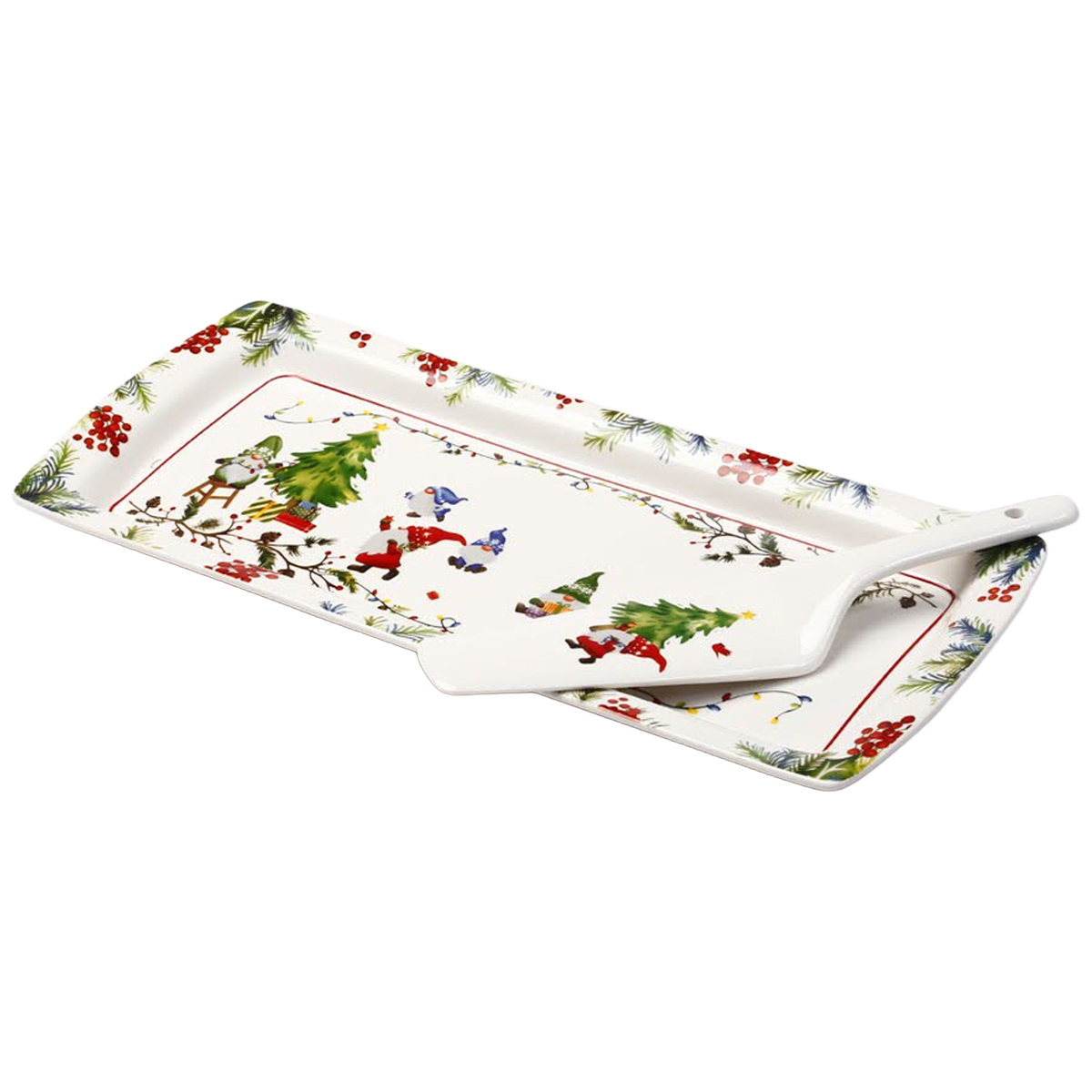 מגש אינגלש קייק + כף לעוגה 38cm