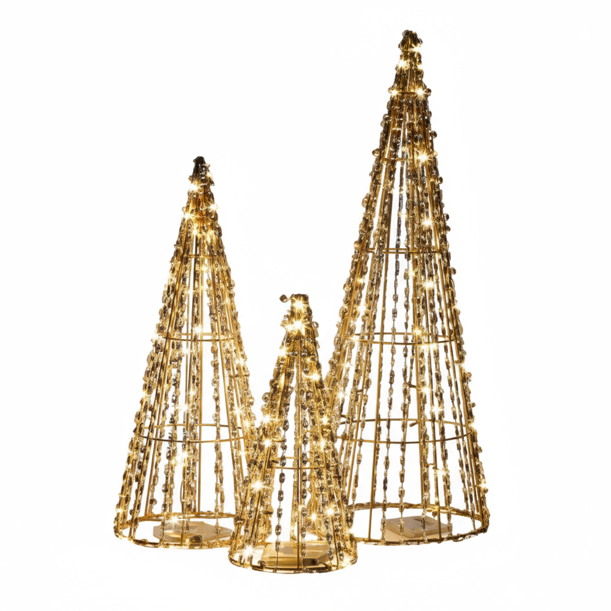 3 קישוטים תאורת לד 17x60 13x40 (21x80 ס"מ)