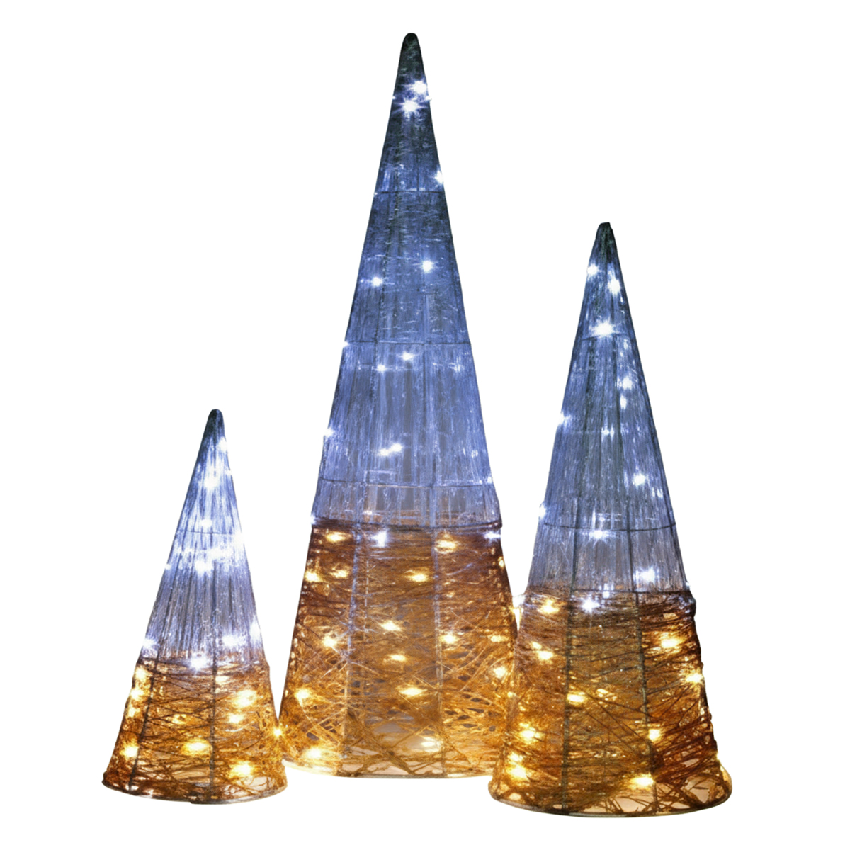 3 קישוטים תאורת לד 17x60 13x40 (21x80 ס"מ)