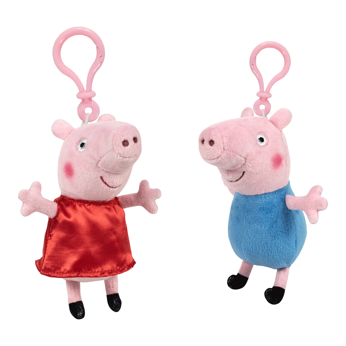 מחזיק מפתחות Plush קליפס - פפה פיג 11 ס״מ מחזיק מפתחות Plush קליפס - פפה פיג 11 ס״מ