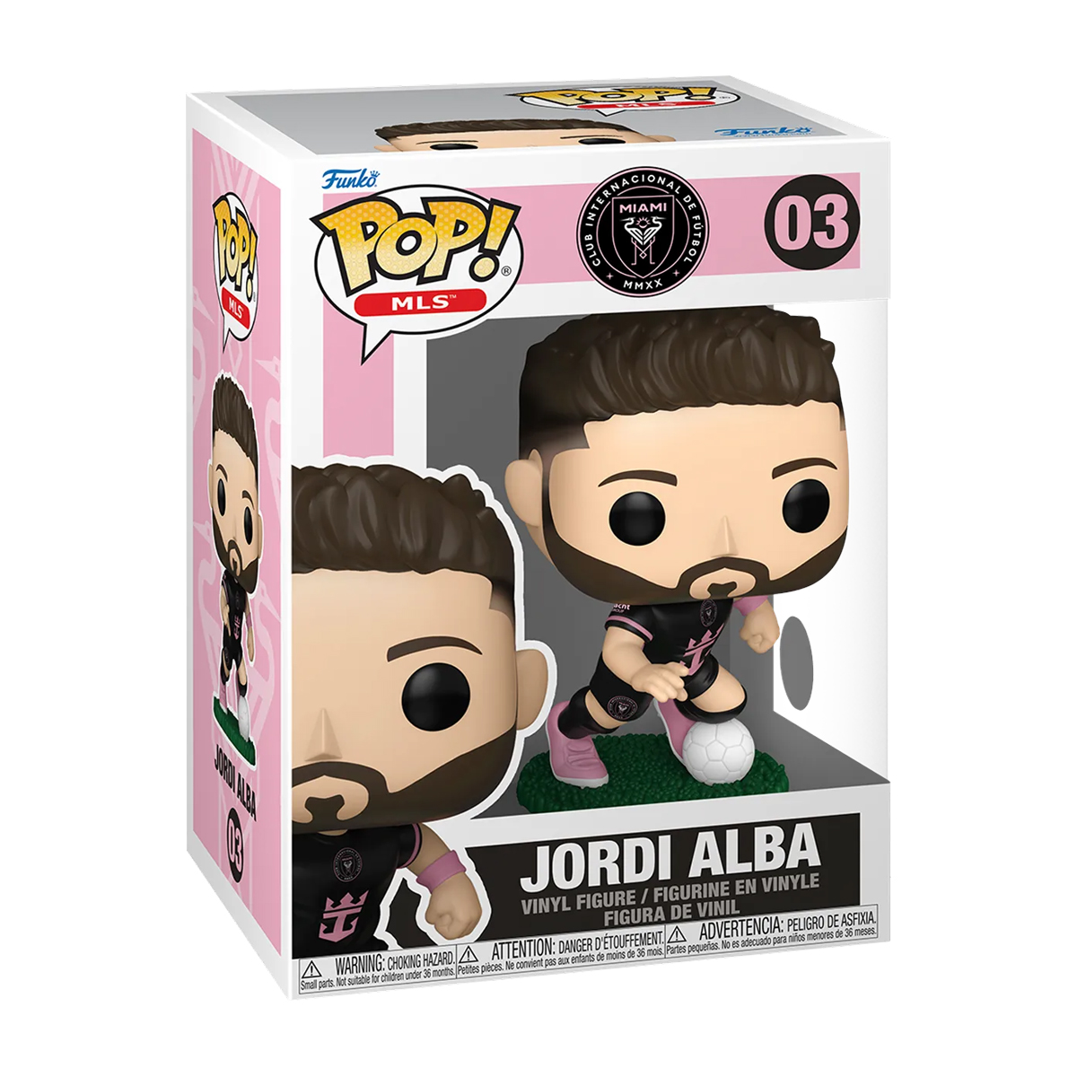 בובת פופ כדורגל MLS אינטר מיאמי - ג'ורדי אלבה (תלבושת חוץ)