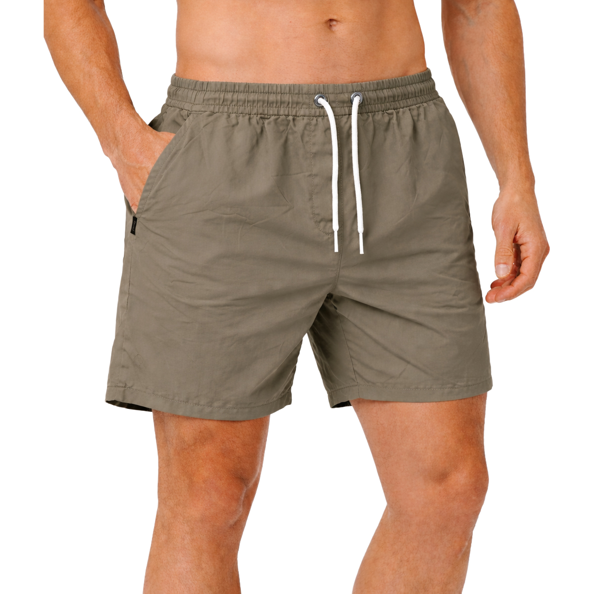 בגד ים קצר בצבע זית