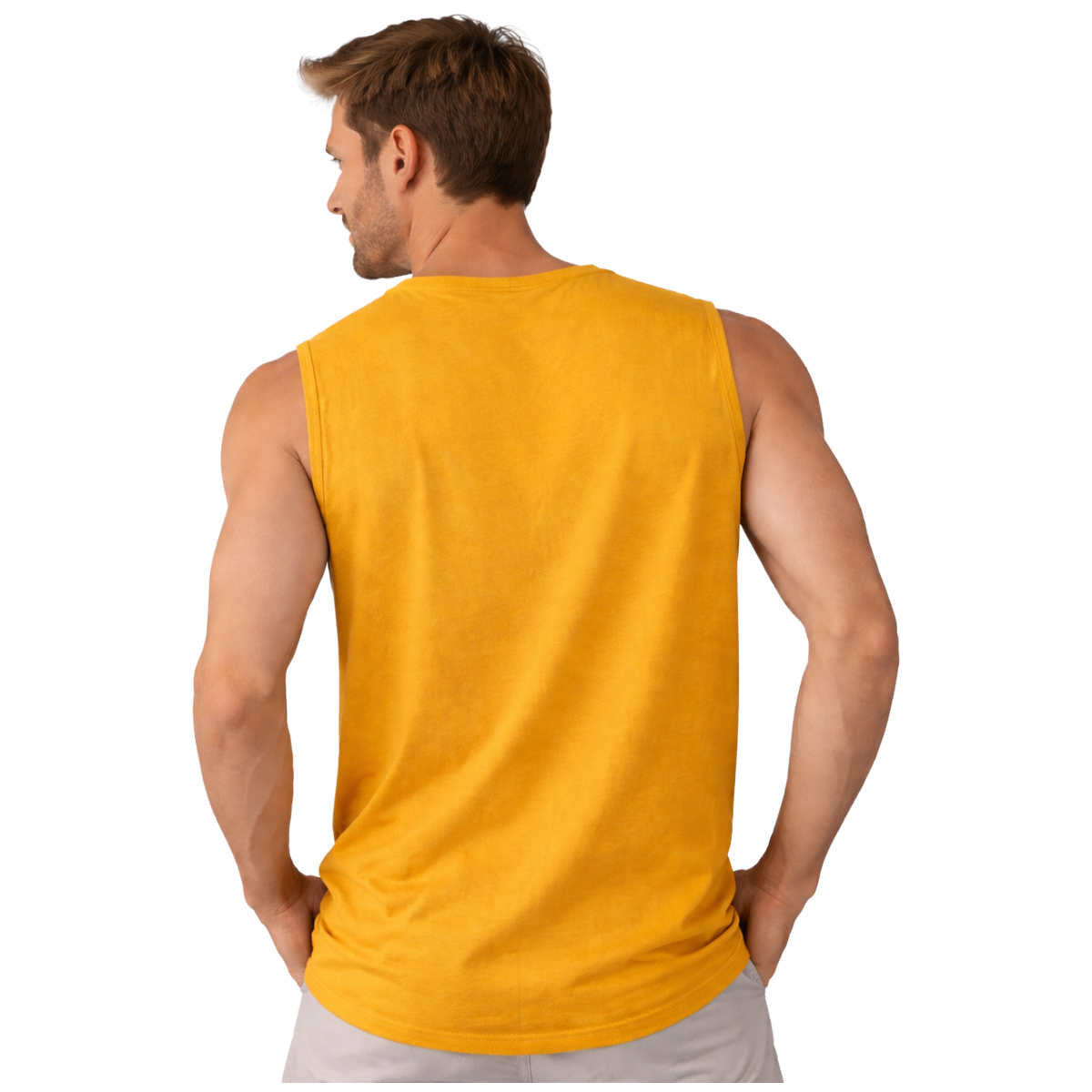 גופיית גבר צהובה Sunshine עם הדפס קטן