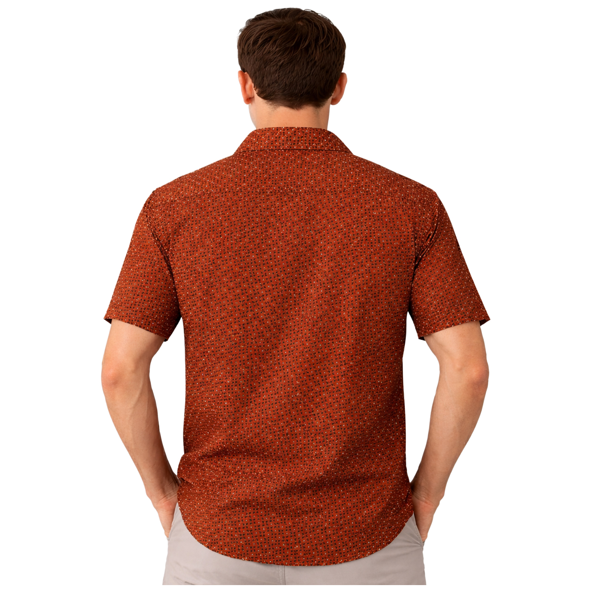 חולצה מכופתרת קיץ בגוון טרקוטה