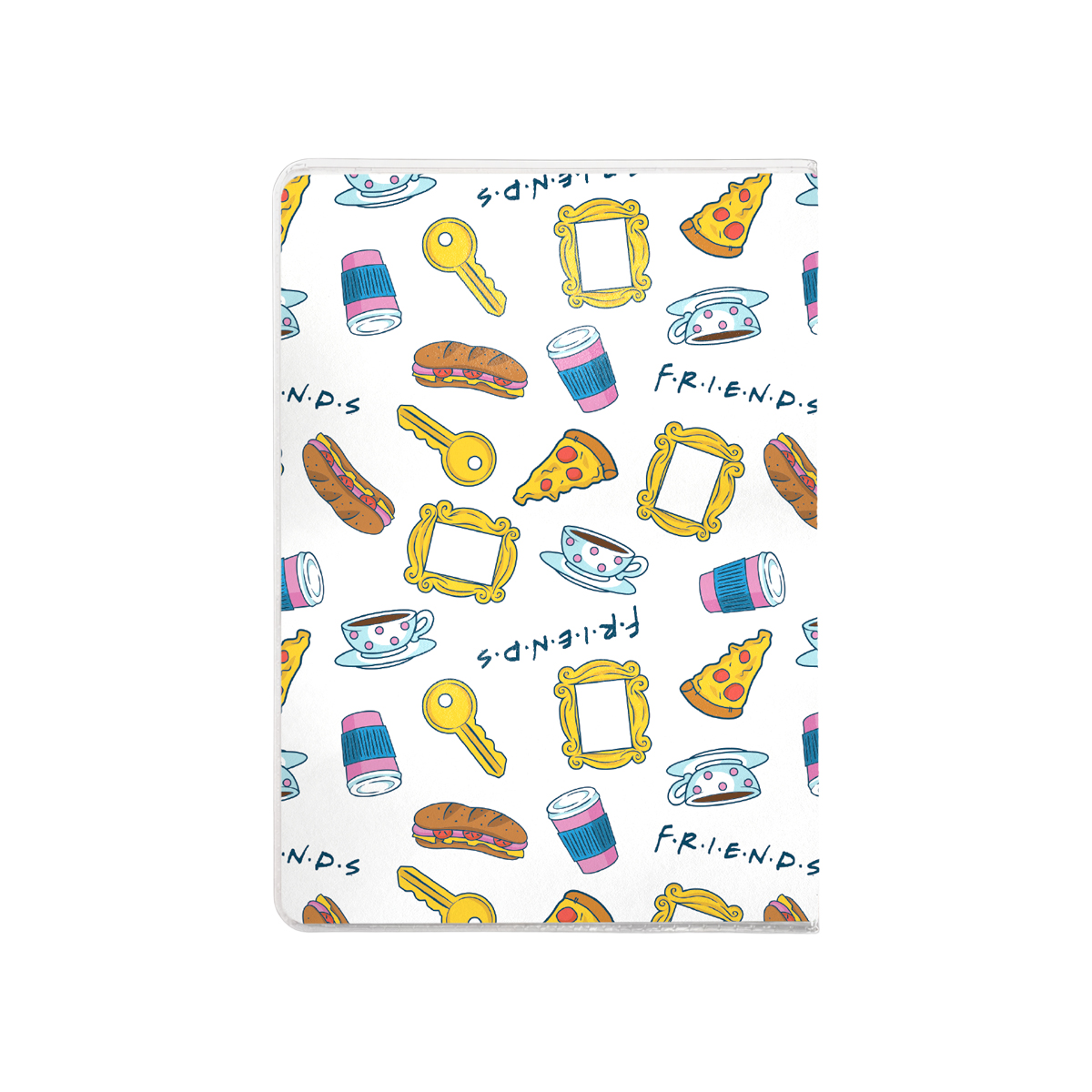 כיסוי לכרטיסים Friends אייקונים רקע לבן