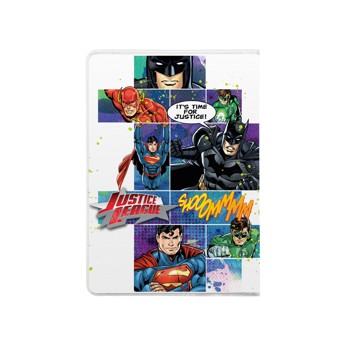 כיסוי לכרטיסים ליגת הצדק קומיקס רקע לבן