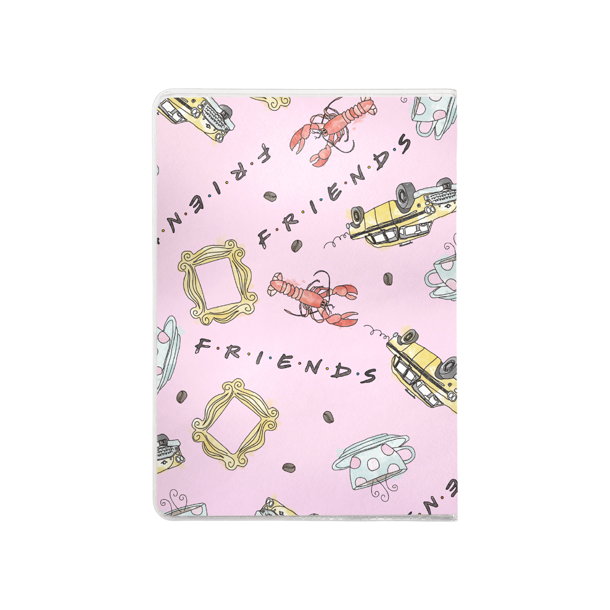 כיסויים לכרטיסים Friends אייקונים רקע ורוד