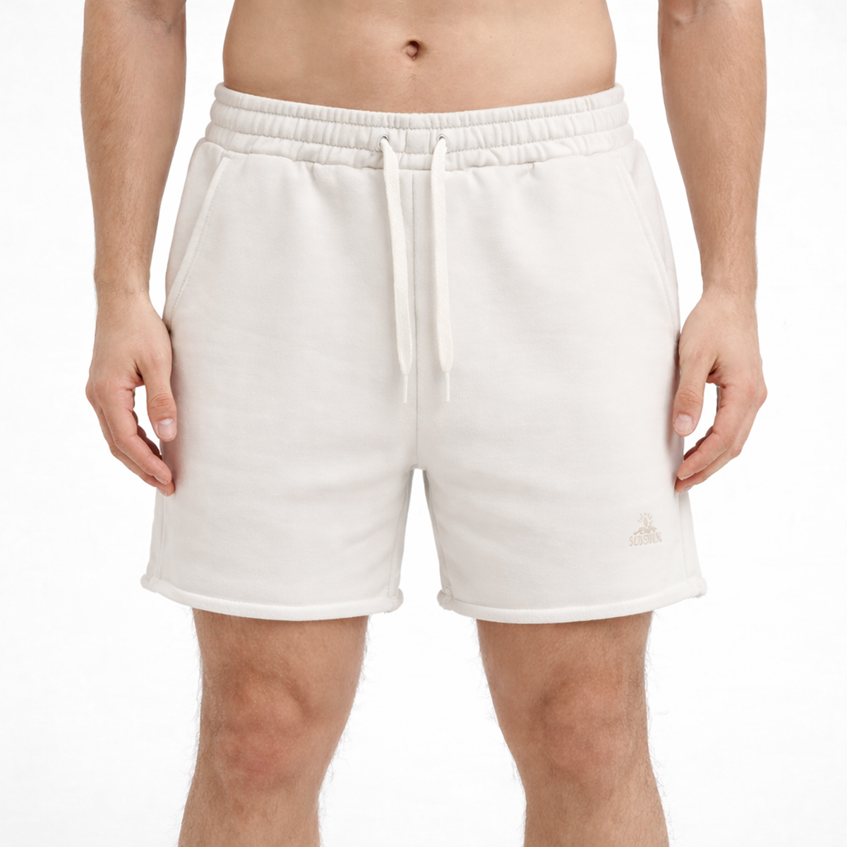 מכנסי טריינינג קצרים לבנים