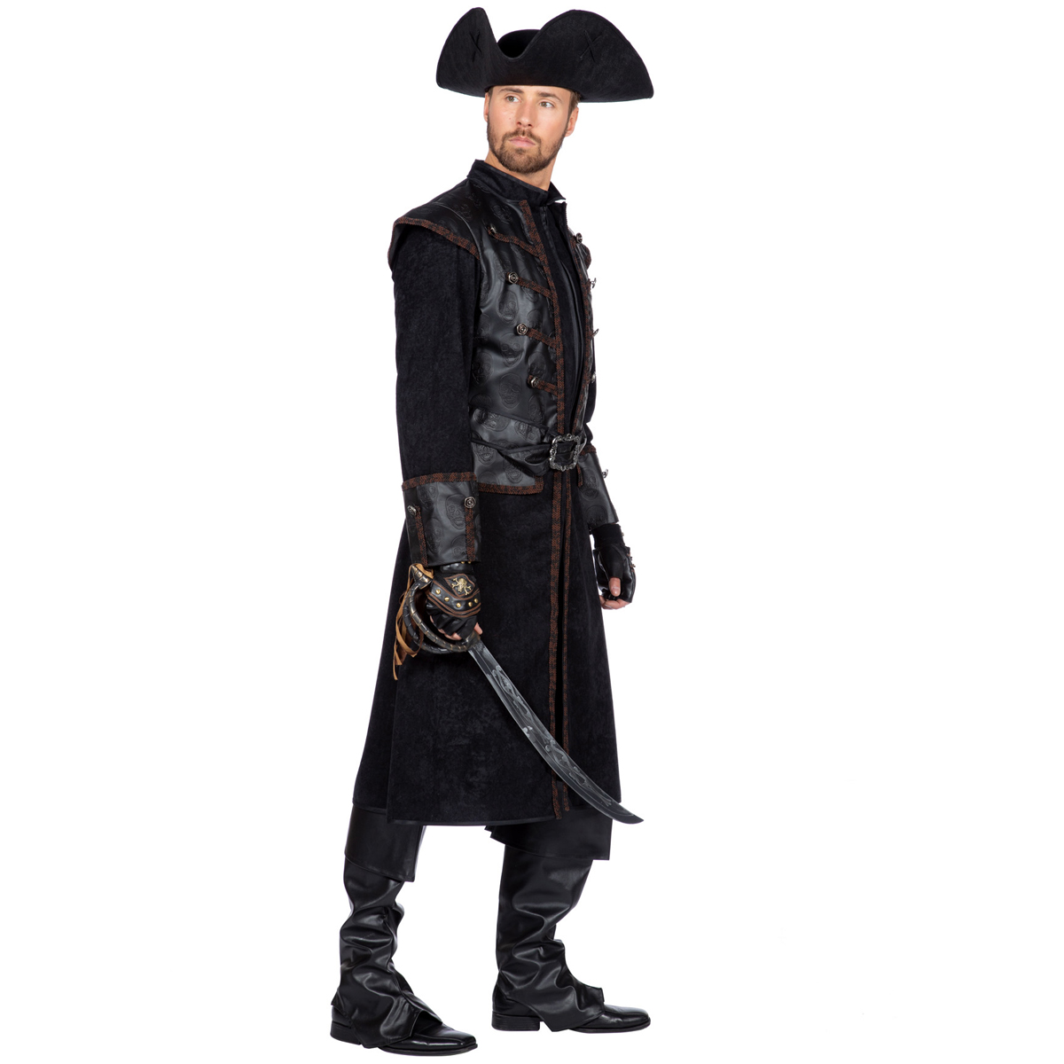 תחפושת פיראט שחור לגבר