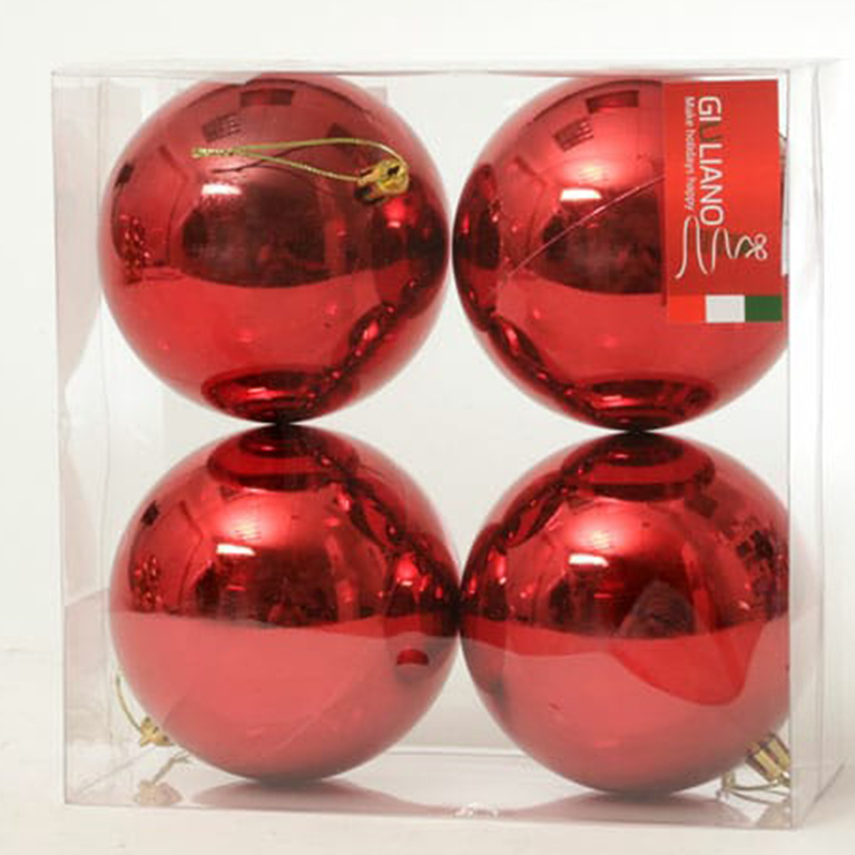 סט 4 כדורי כריסמס 10 סמ