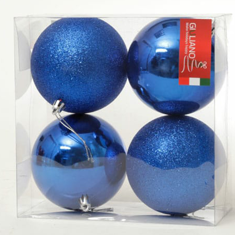 סט 4 כדורי כריסמס 10 סמ