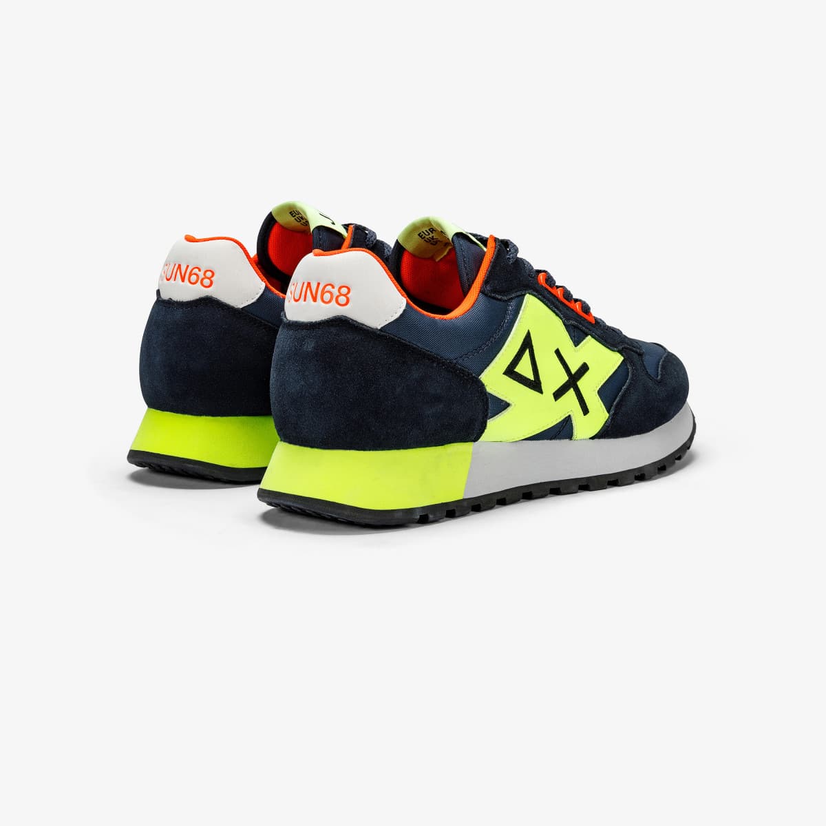 נעלי סניקרס לגבר SUN68 JAKI FLUO - Navy Blue