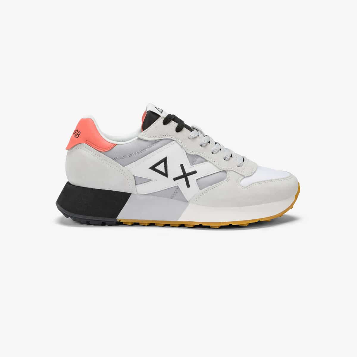 נעלי סניקרס לגבר SUN68 JAKI 2.0 BICOLOR WHITE LIGHT GREY