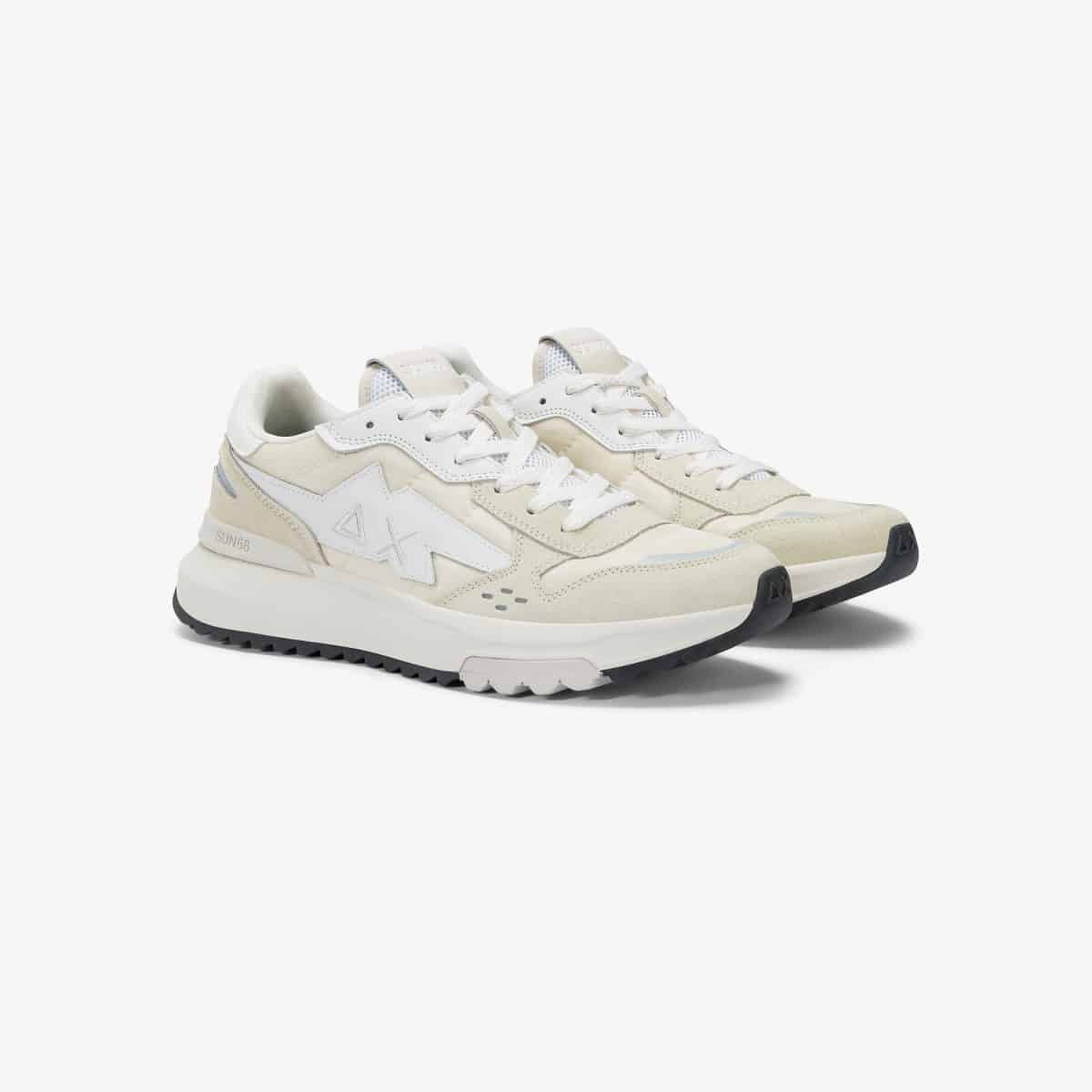 נעלי סניקרס לגבר SUN68 NIKI 2.0 SPORT BIANCO PANNA