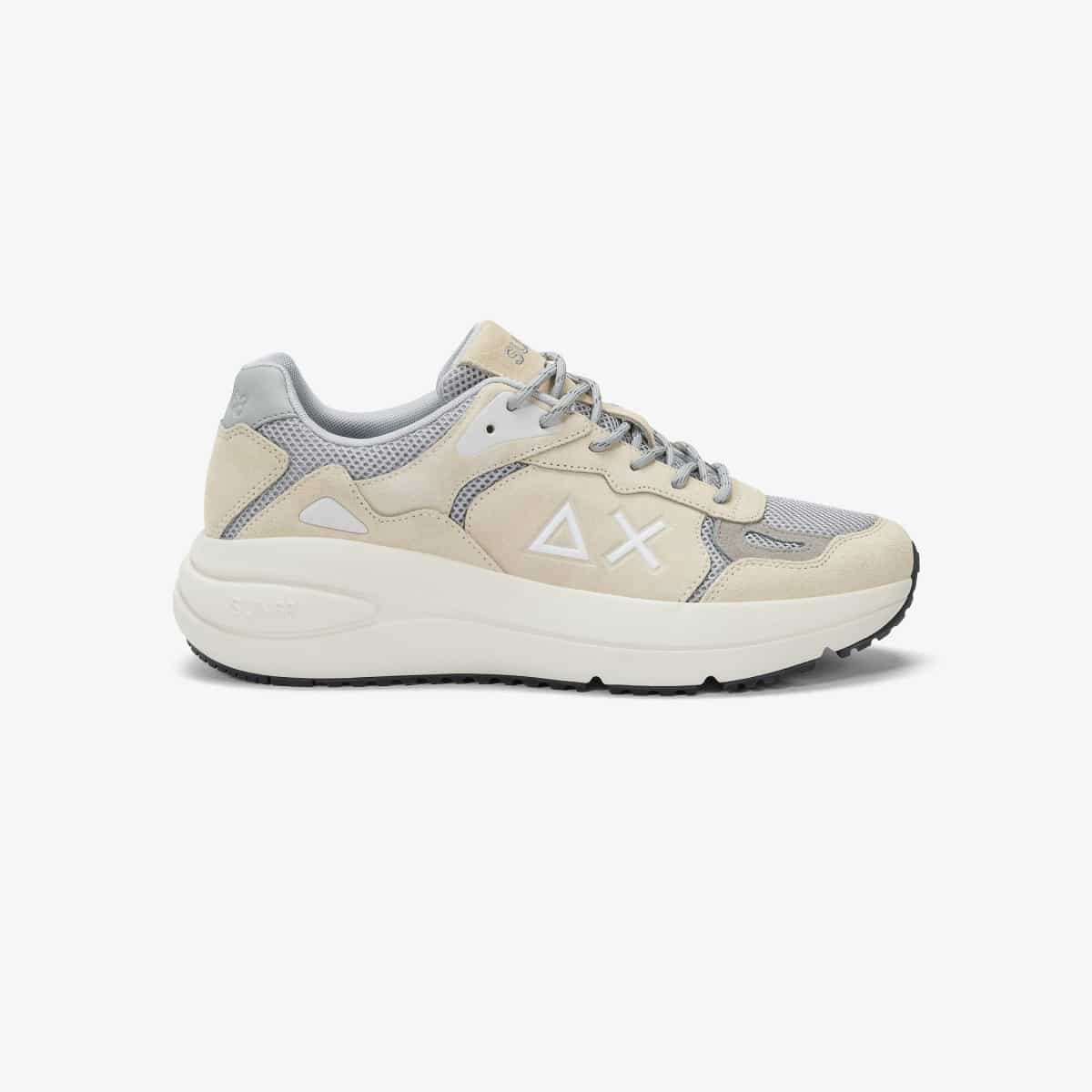 נעלי סניקרס לגבר SUN68 JUPITER SUEDE BIANCO PANNA
