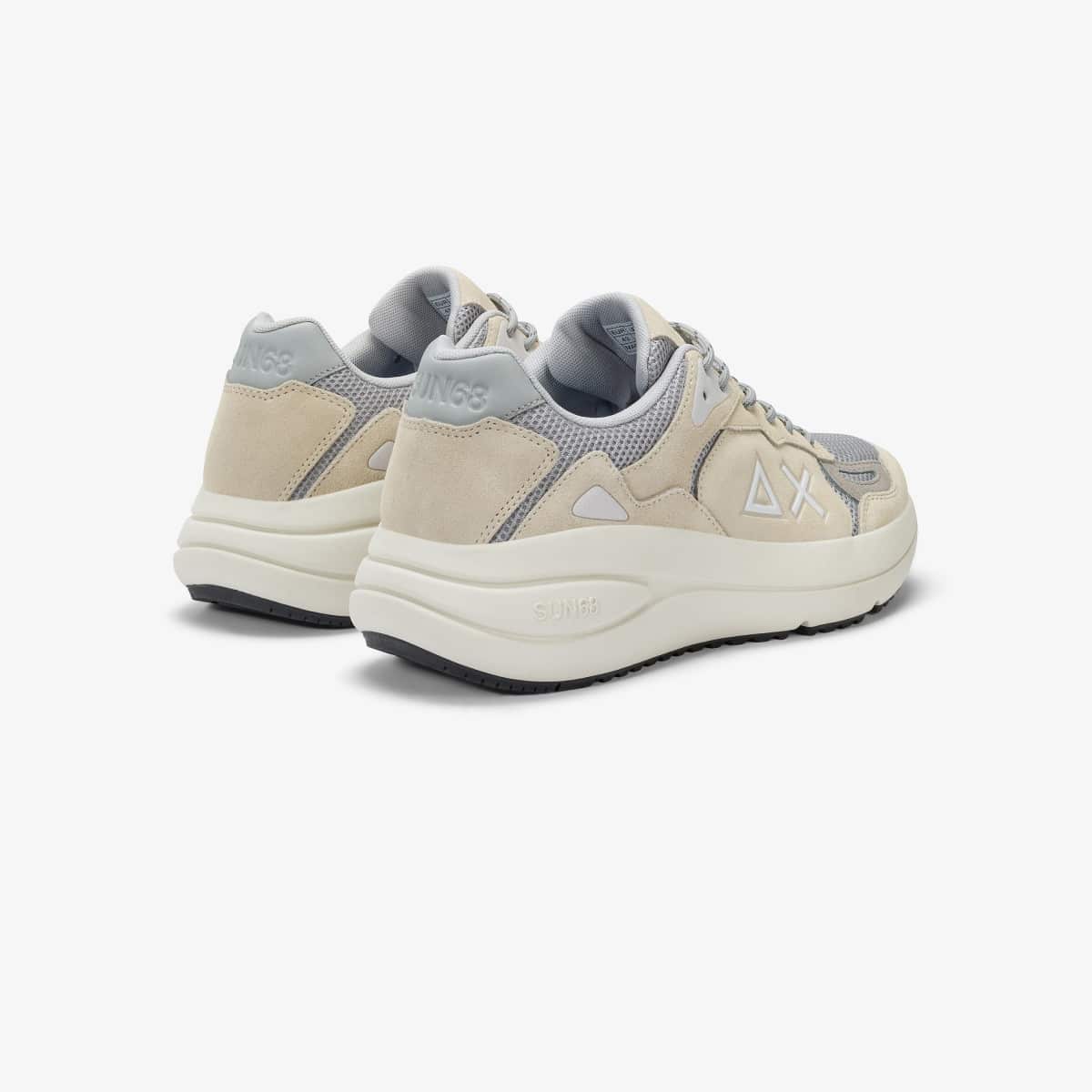 נעלי סניקרס לגבר SUN68 JUPITER SUEDE BIANCO PANNA