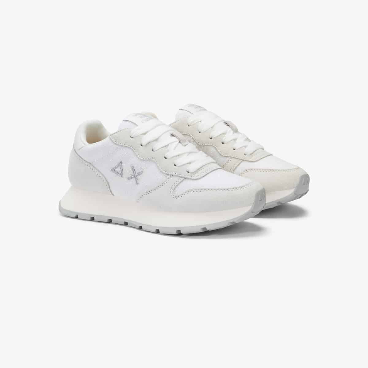 נעלי סניקרס לאישה SUN68 ALLY GLITTER TEXTILE WHITE
