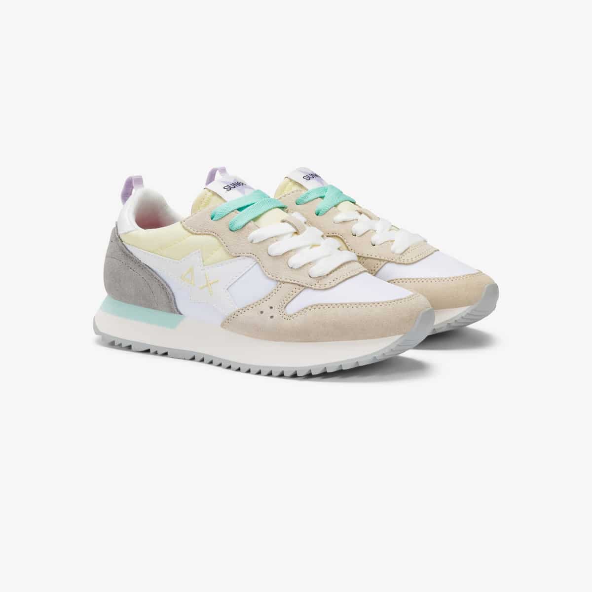 נעלי סניקרס לאישה SUN68 STARGIRL MULTICOLOR OFF WHITE