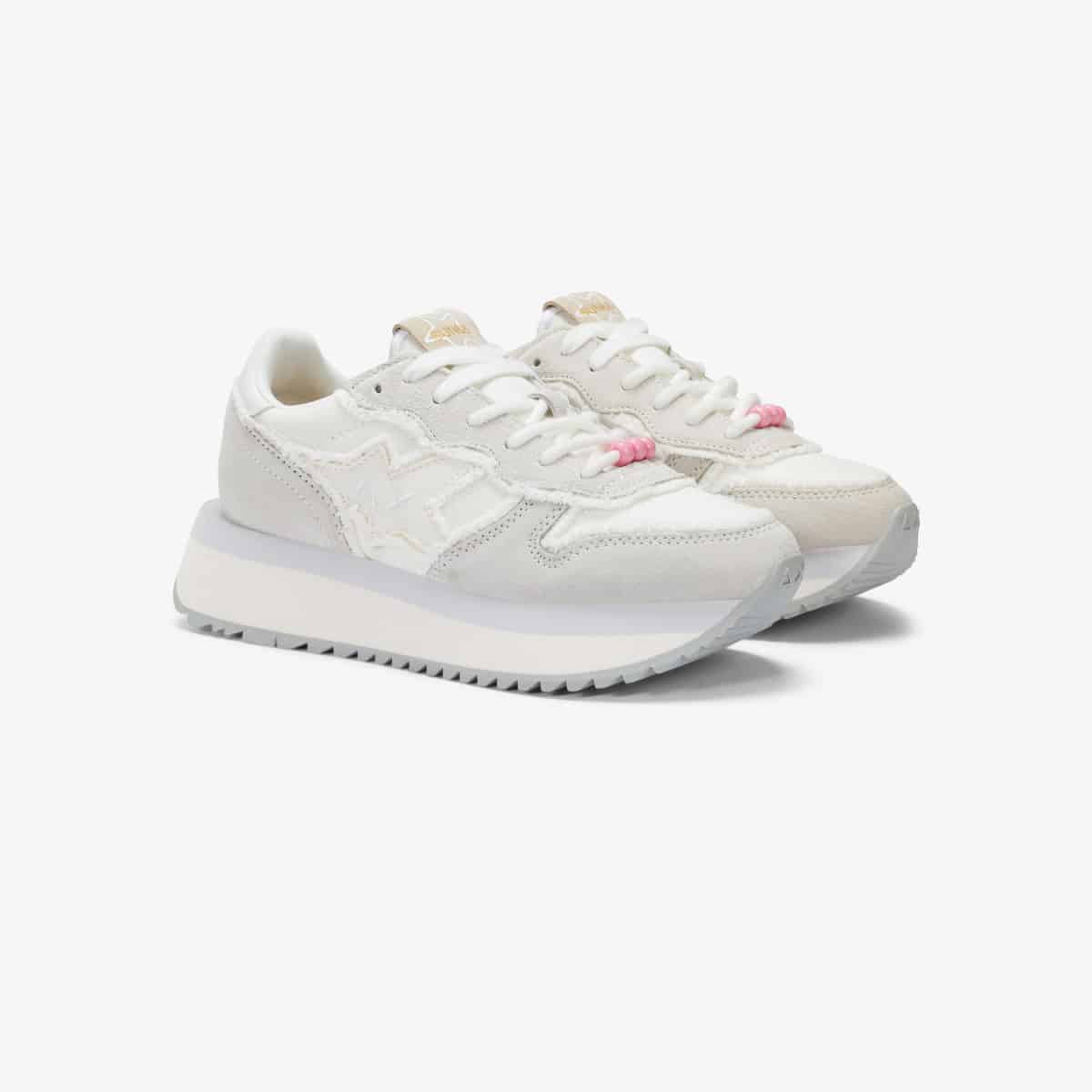 נעלי סניקרס לאישה SUN68 BIG STARGIRL CANVAS OFF WHITE