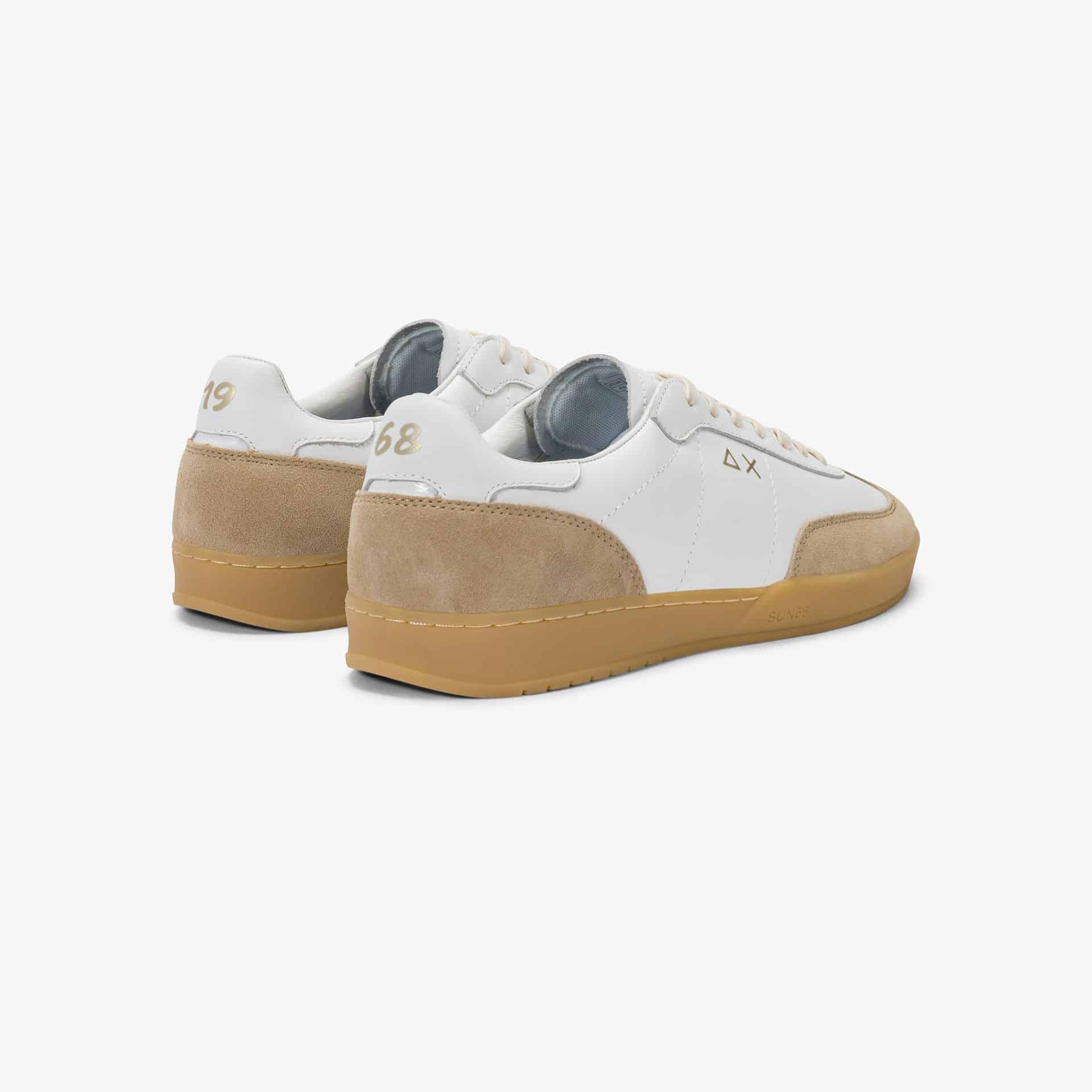 נעלי סניקרס לגבר SUN68 CALIFORNIA SUN LEATHER- WHITE/BEIGE