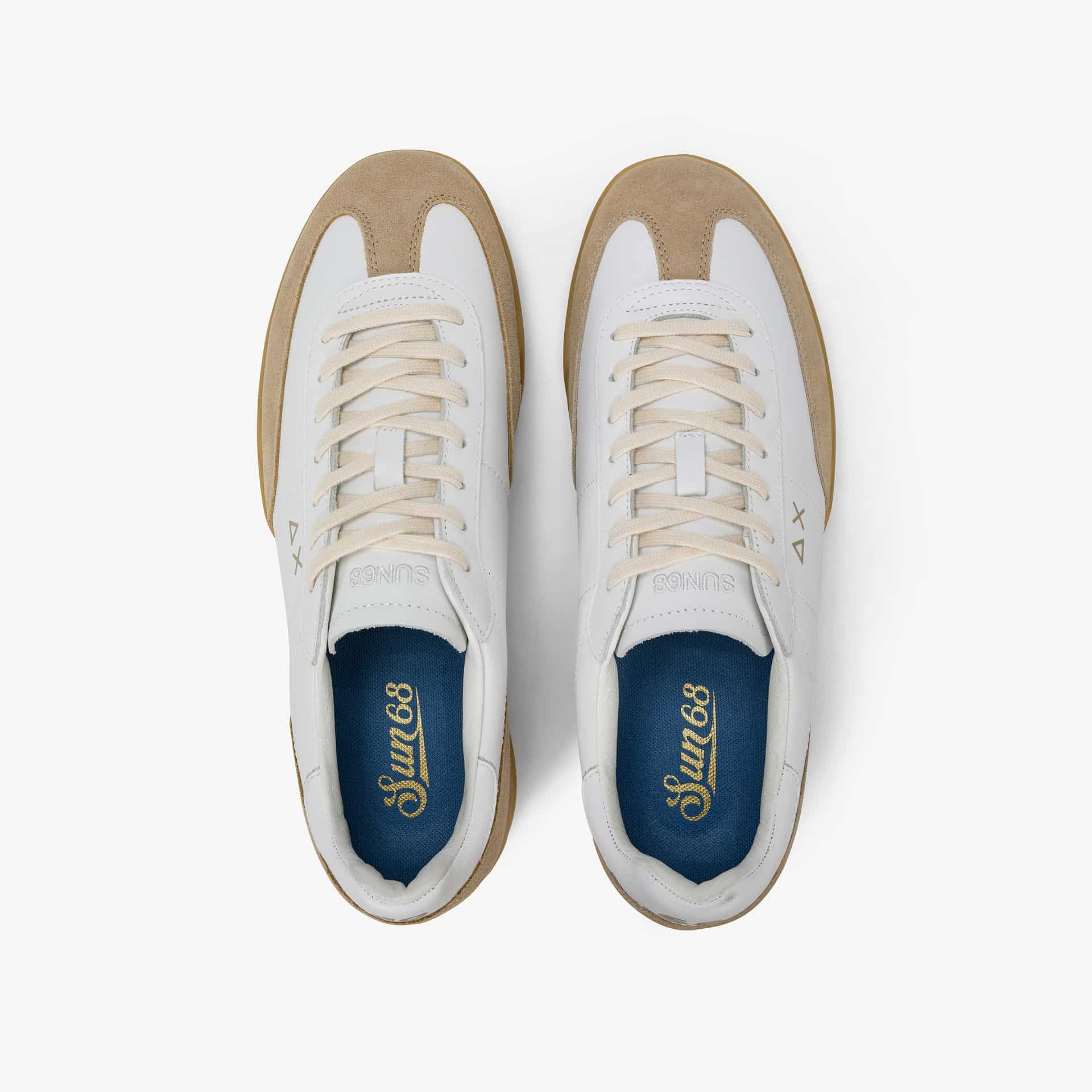נעלי סניקרס לגבר SUN68 CALIFORNIA SUN LEATHER- WHITE/BEIGE